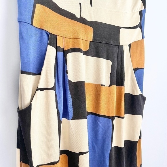 DIANE von Furstenberg Beige Blue Color Block Taran Silk Mini Dress US 6 - Picture 3 of 7